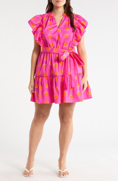 Rosy Print Ruffle Minidress (Plus)