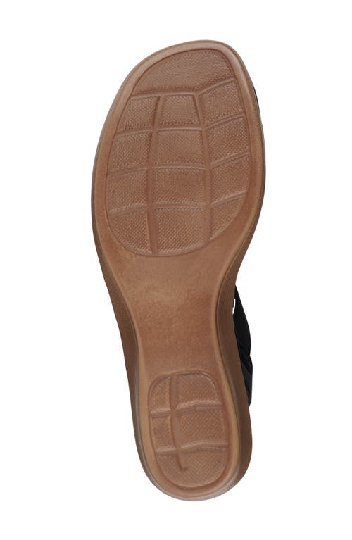 Gc Shoes Women's Nia Embellished Elastic Wedge Sandals In Black