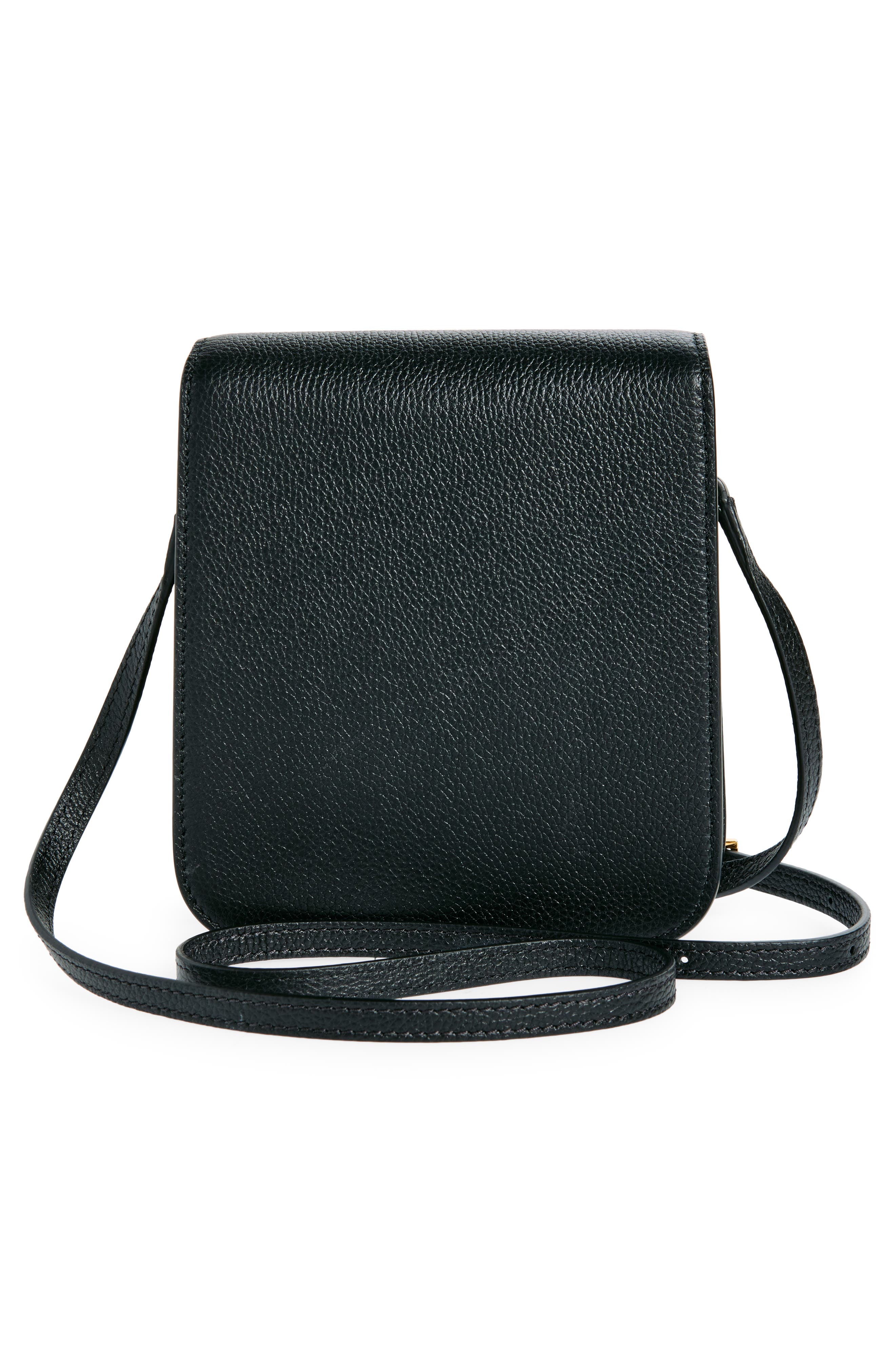 TOM FORD Mini Tara Grained Leather Crossbody Bag, Alternate, color, Black