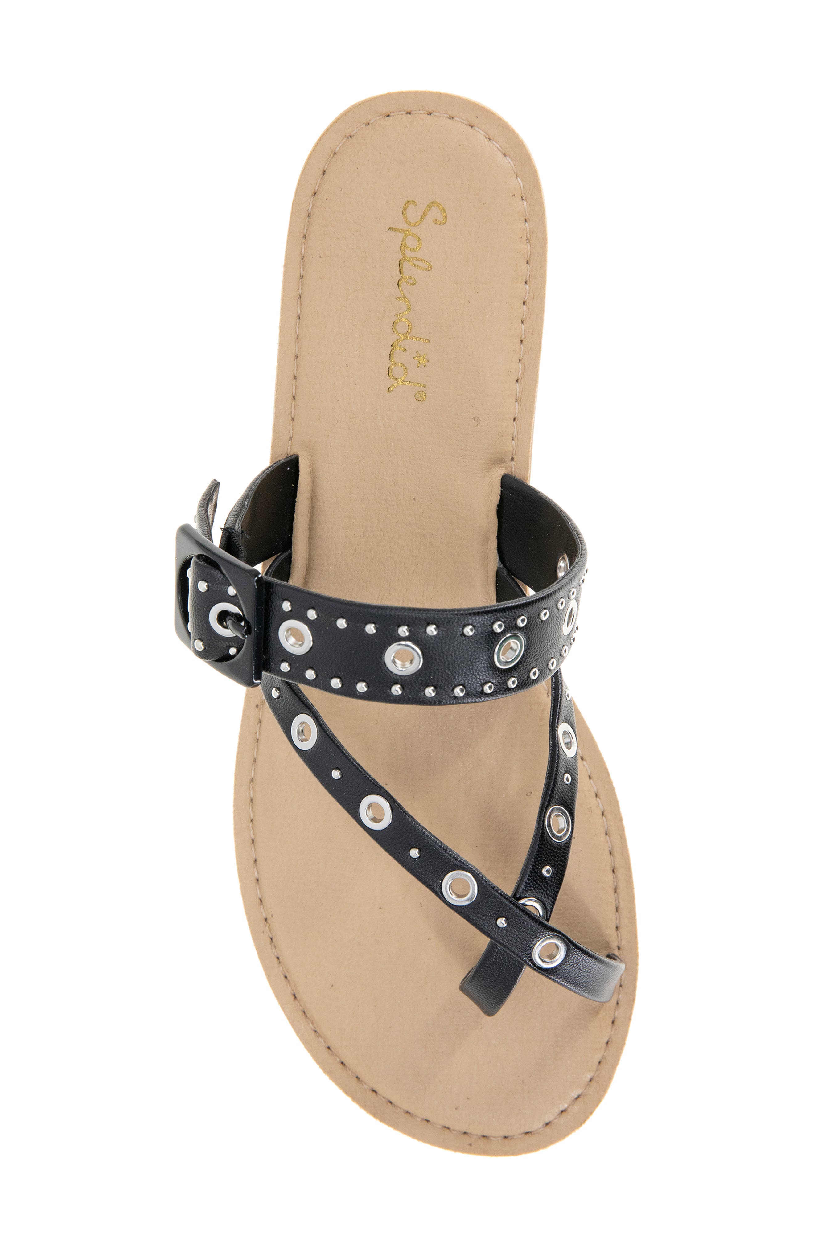 Splendid Silas Studded Toe Loop Sandal, Alternate, color, Black