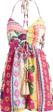 Lipsy Postcard Print Halter Romper