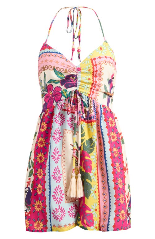 Lipsy Postcard Print Halter Romper