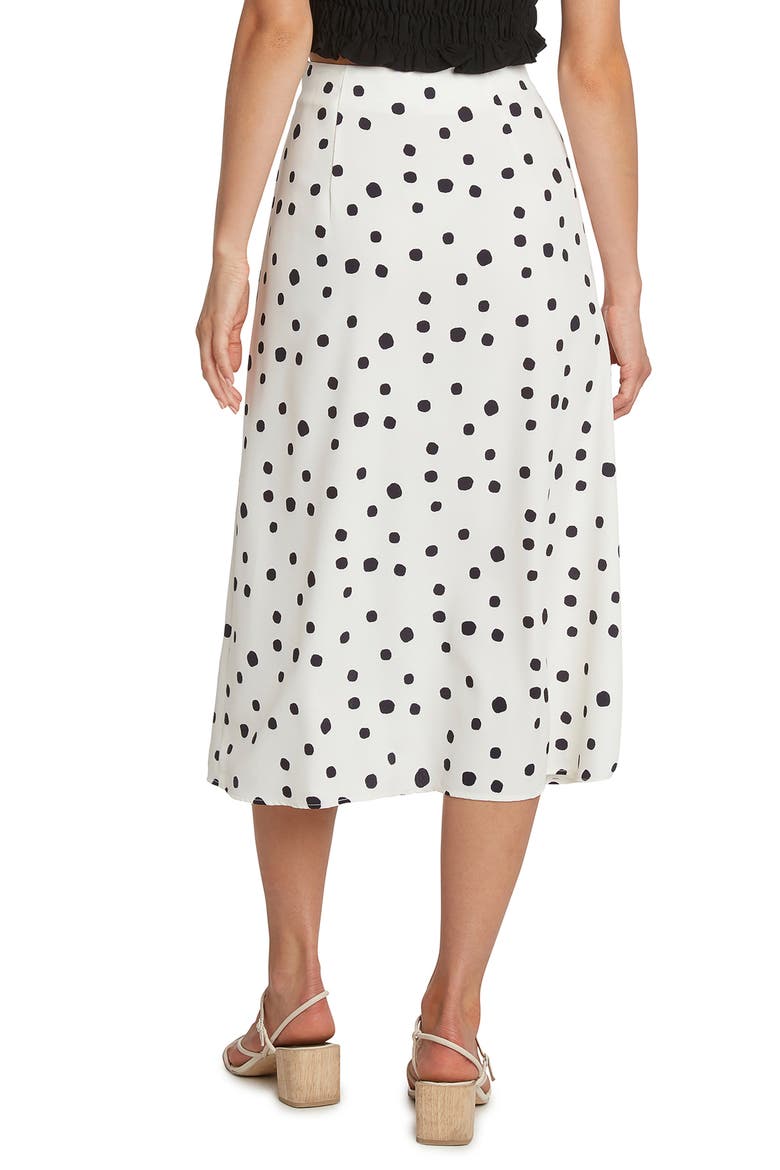 Dede Polka Dot Midi Skirt, Alternate, color, IVORY