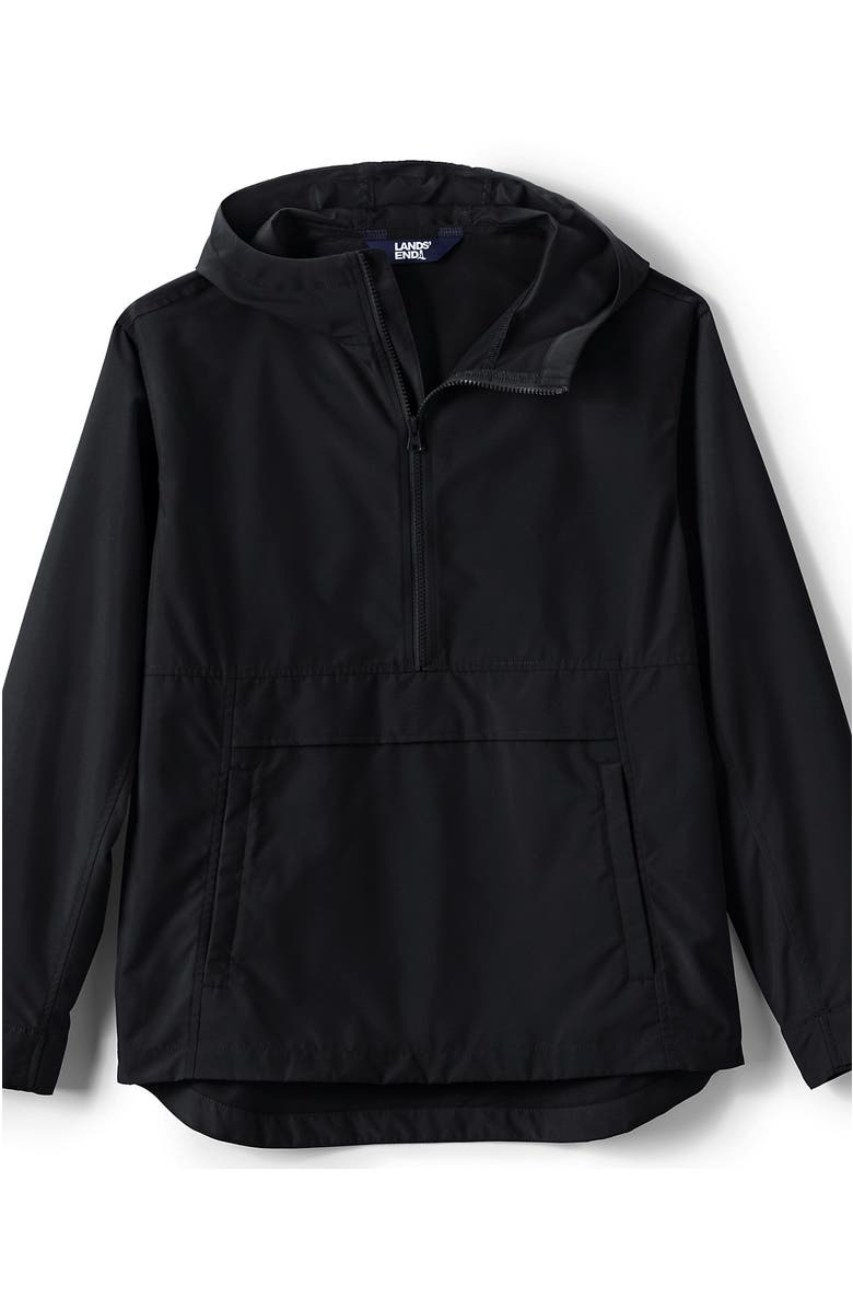 Lands' End Unisex Wind Anorak Jacket, Alternate, color, Black