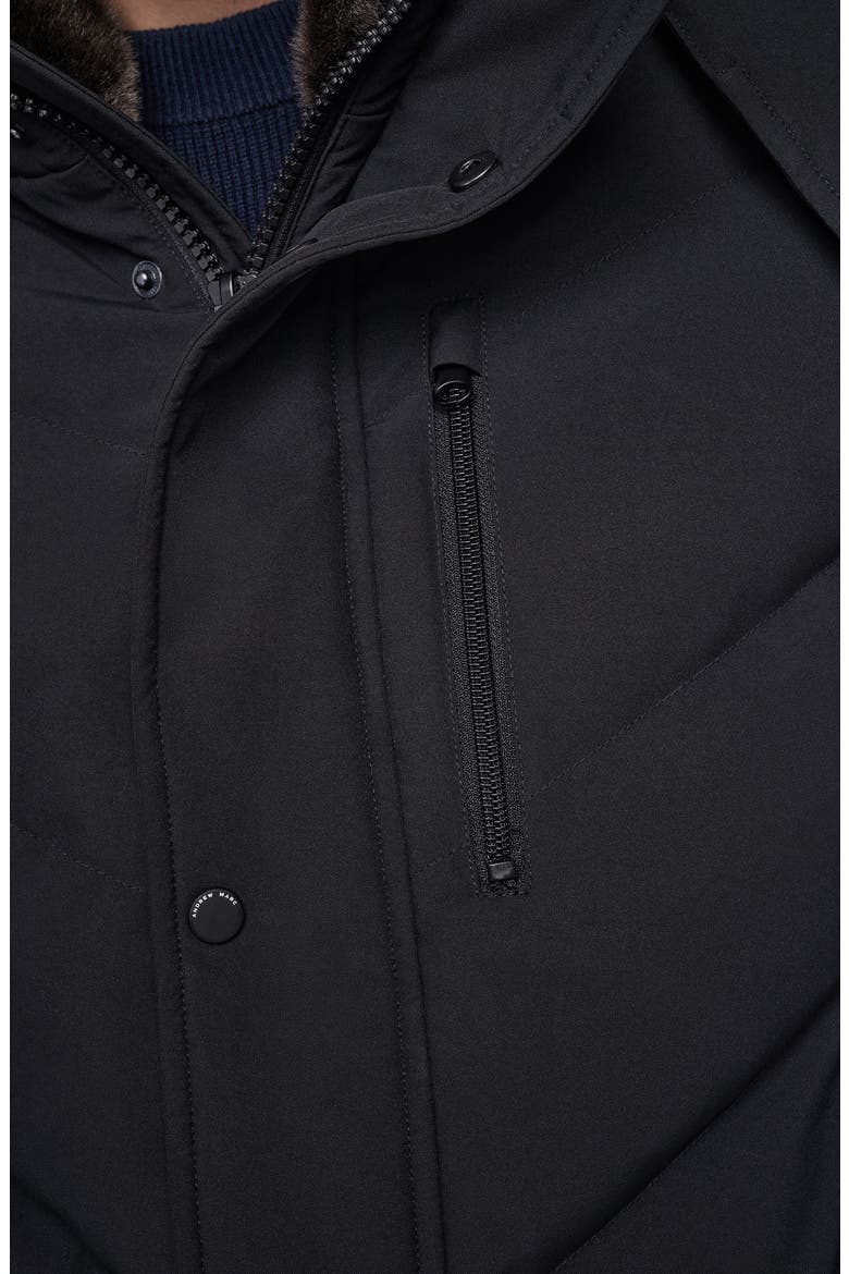 Hooded Bomber Puffer Jacket with Down & Feather Fill, Alternate, color, BLACK