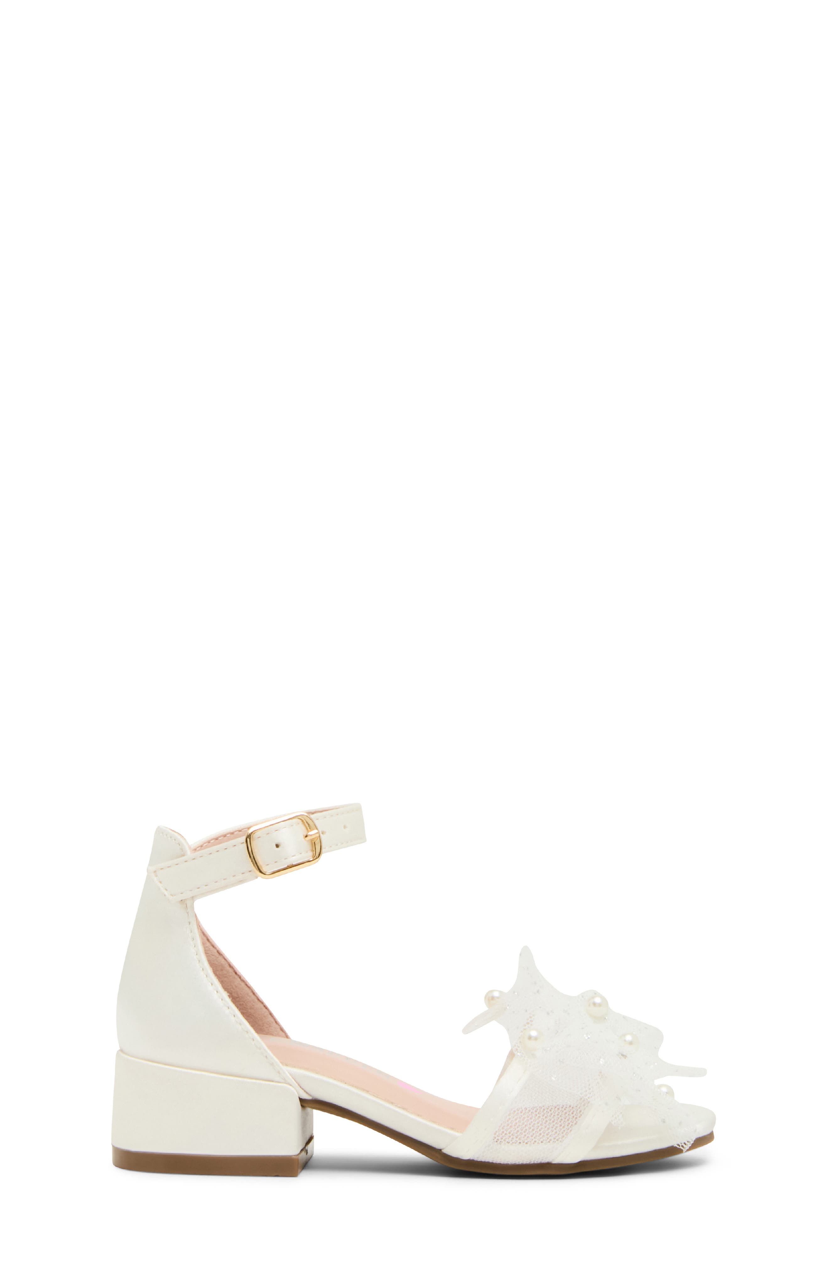 Steve Madden Kids' Debra Ankle Straw Bow Sandal, Alternate, color, White