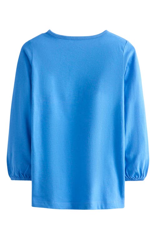 Mini Boden Appliqué Jersey Tunic Peacock Plume Blue Dog Girls Boden In Peacock Plume Blue Dog