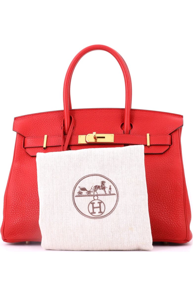 Pre-Owned Hermes Birkin Handbag Red Clemence with Gold Hardware 30, Alternate, color, Rouge Vif
