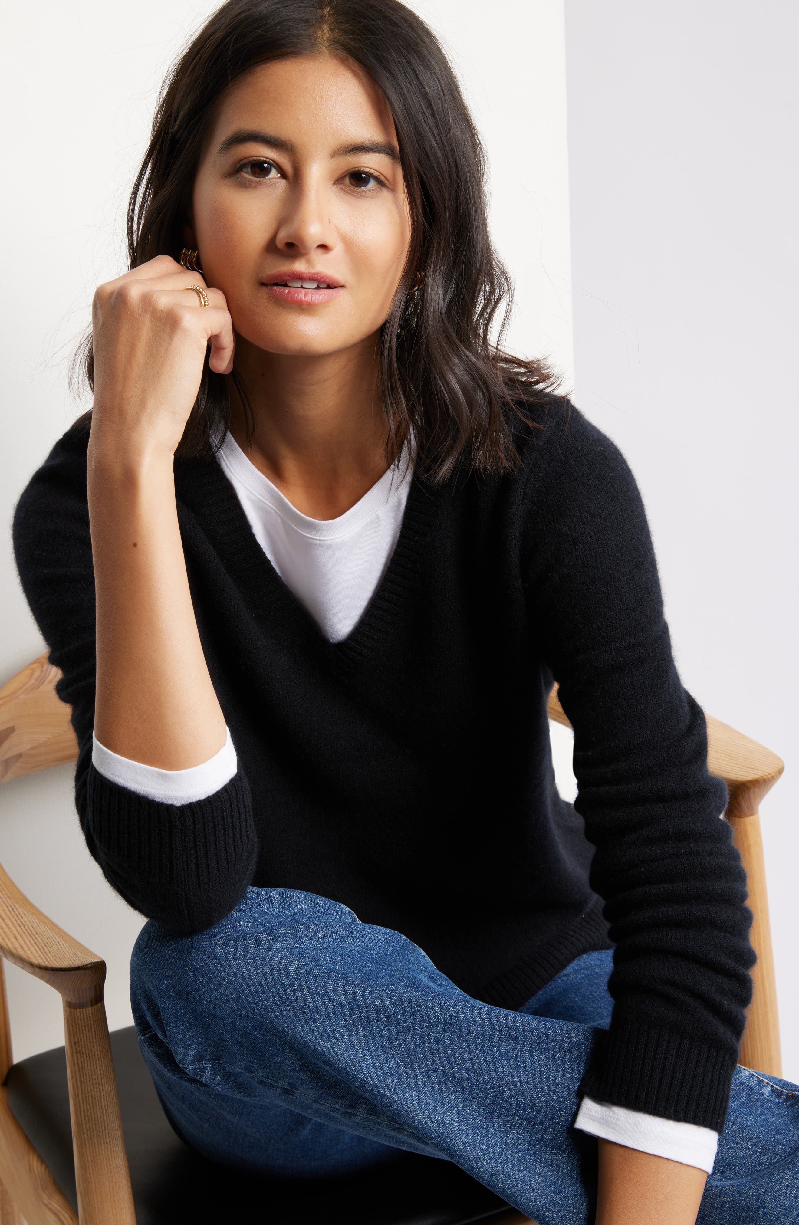 Caslon® Cashmere V-Neck Sweater