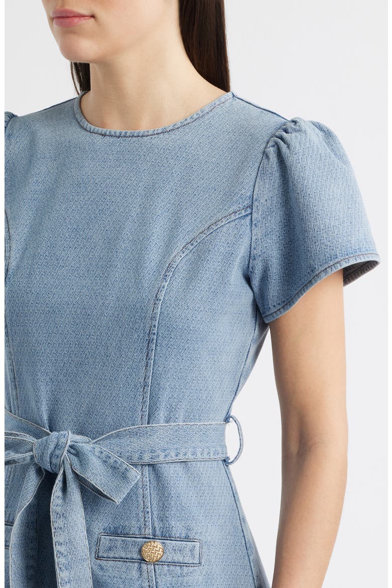 Denim Minidress, Alternate, color, DENIM