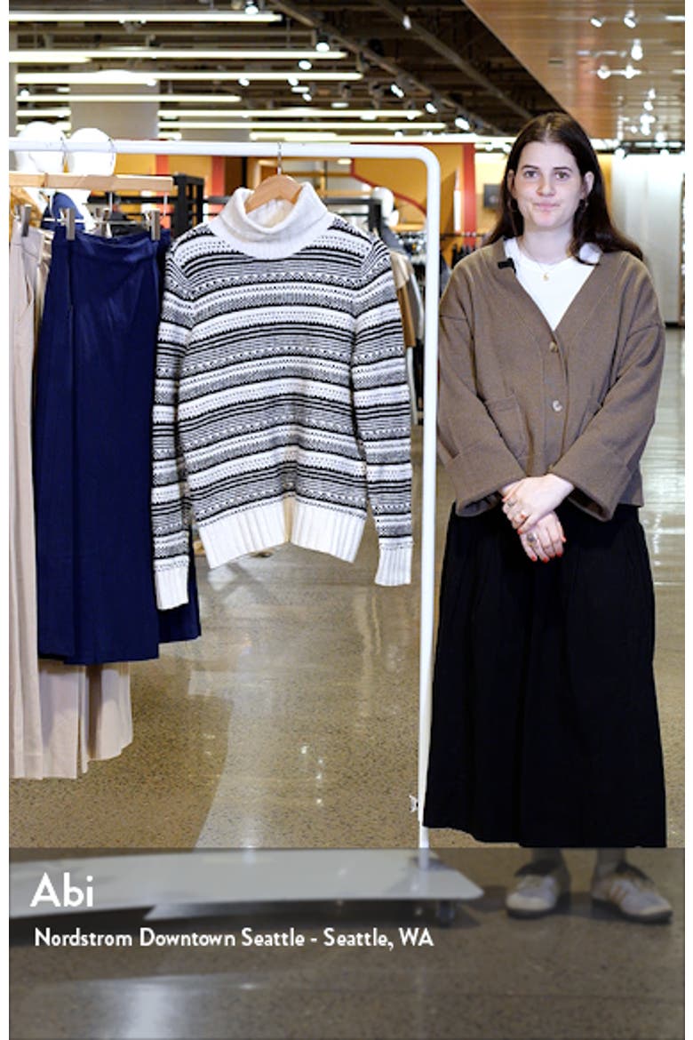 Stripe Jacquard Turtleneck Sweater video