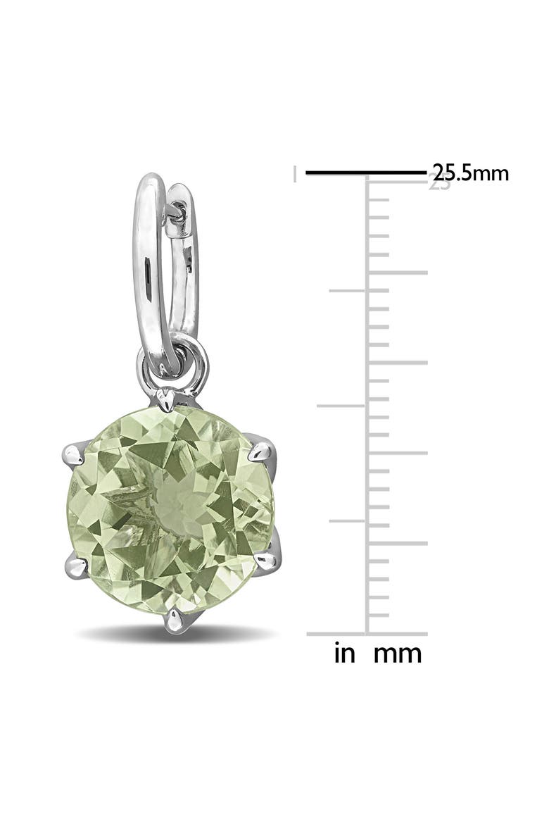 Green Quartz Drop Huggie Hoop Earrings, Alternate, color, GREEN