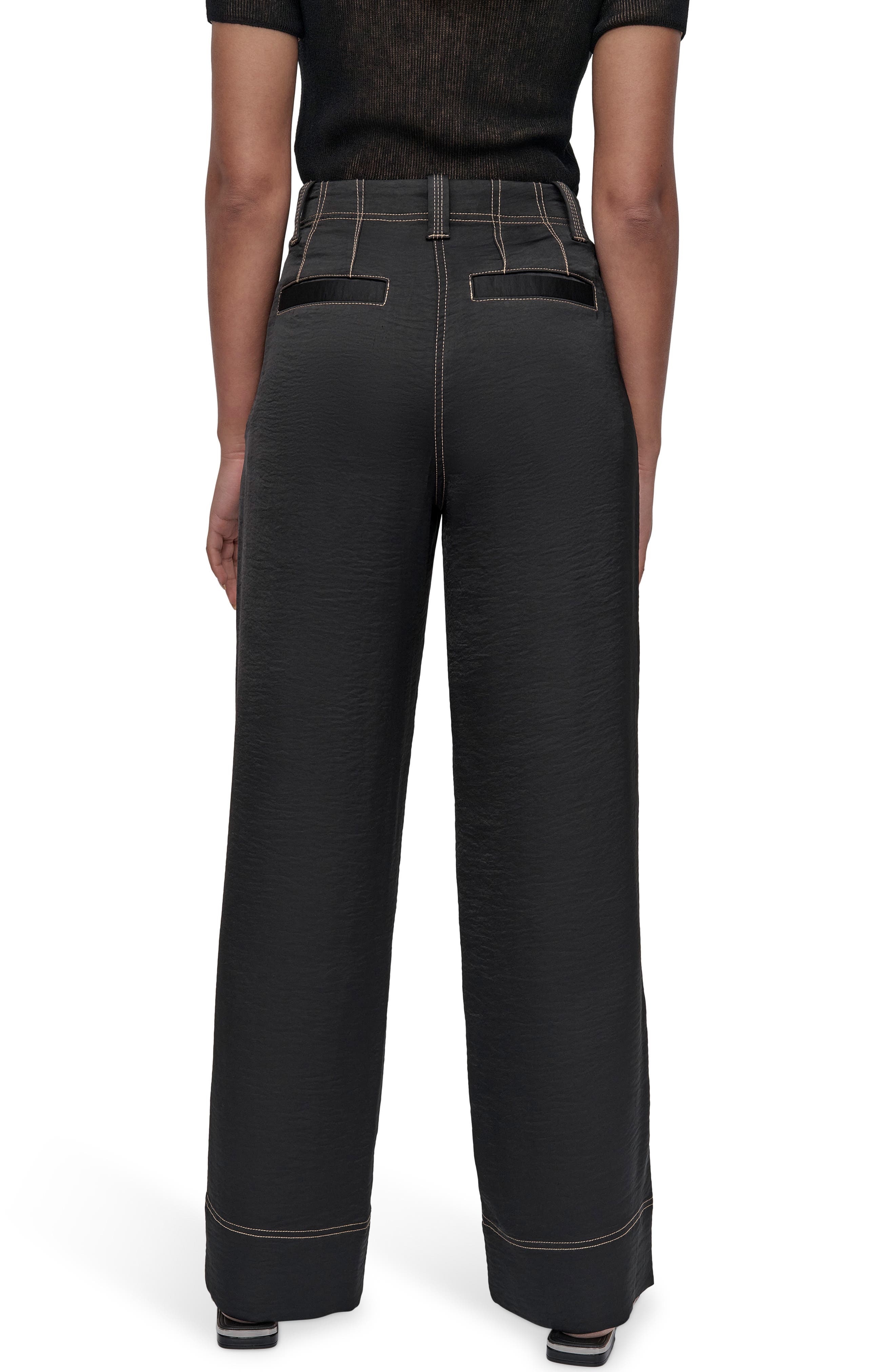Glazed Contrast Stitch Straight Leg Pants - image 2