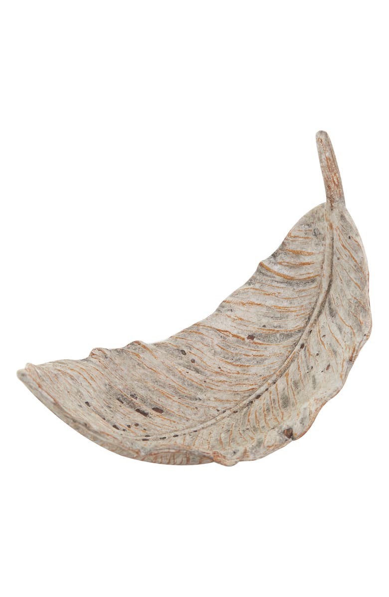 WILLOW ROW Leaf Set of 2 Decorative Bowls, Alternate, color, Champagne