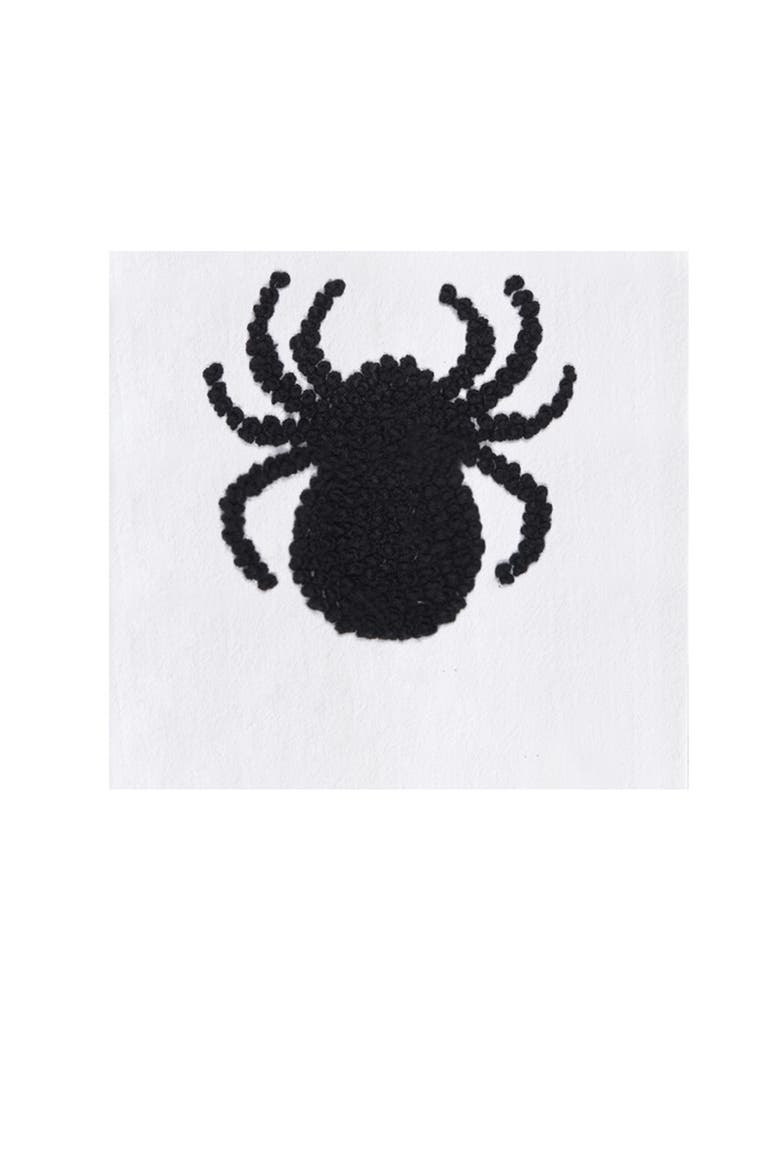 Halloween French Knot Black Spider100% Cotton Flour Sack Dishtowel, Alternate, color, Black
