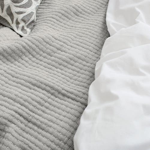 Elisabeth York Lida Ash 100% Cotton King Bed Coverlet In Gray