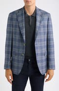 Jack Victor Midland Blue Windowpane Wool Sport Coat