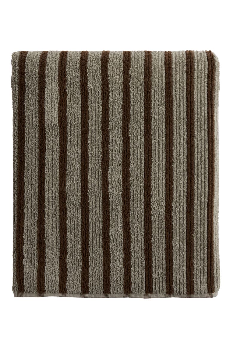 Resort Stripe Organic Cotton Towels, Main, color, MOSS WITH JAVA