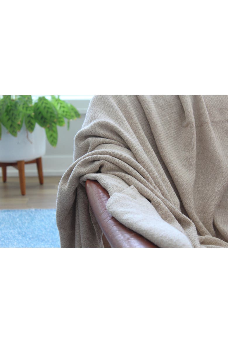 Handloomed Kulsi Collection - Luxurious Artisan Weaver Peruvian Pima Cotton & Undyed Baby Alpaca Throw Blanket, Alternate, color, Silver