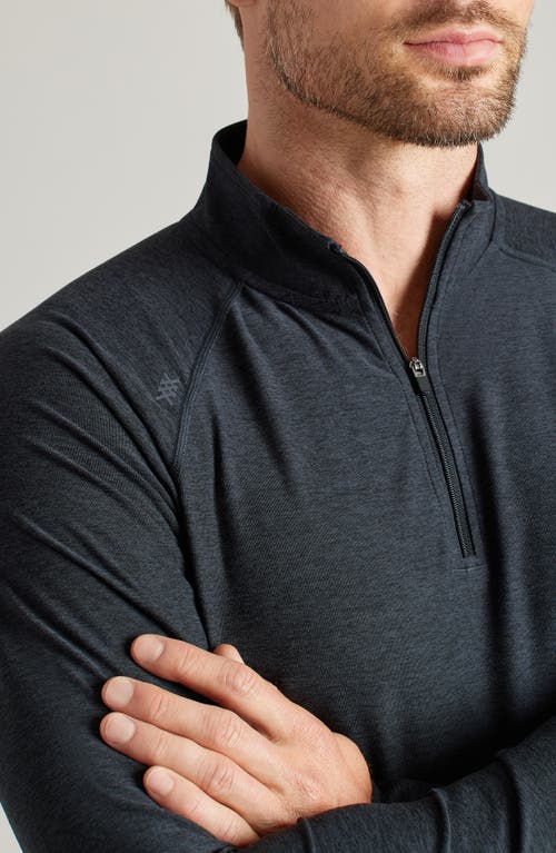 Rhone Atmosphere Midweight Quarter Zip Pullover In True Black