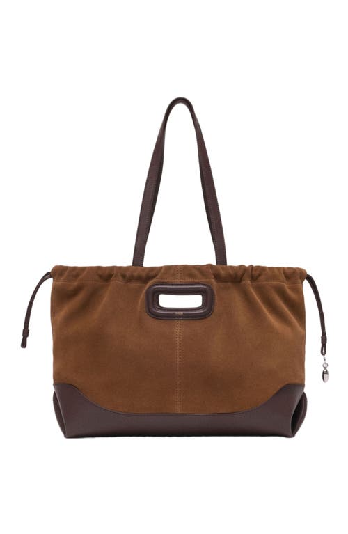 maje Leather and suede Milpli tote bag in Camel/brown at Nordstrom, Size Medium
