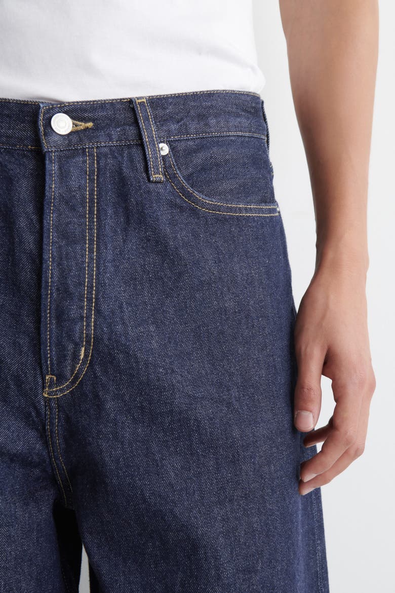 Mallow Relaxed-fit Barrel-leg Jeans, Alternate, color, DARK BLUE
