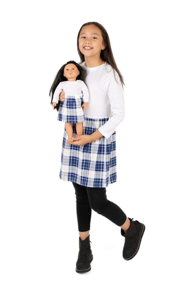 Girls Skirt Dress with Matching Doll Dress, 100% Cotton, Alternate, color, WHITE