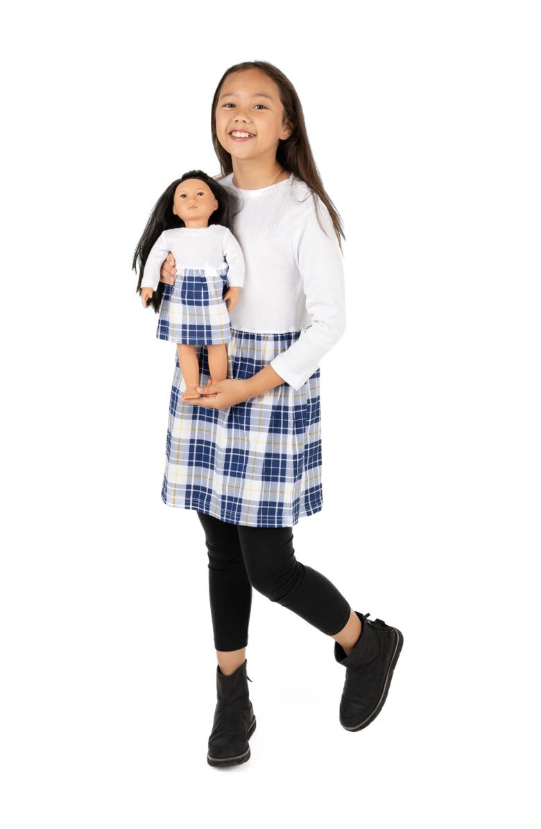 Leveret Girls Skirt Dress with Matching Doll Dress, 100% Cotton, Alternate, color, White