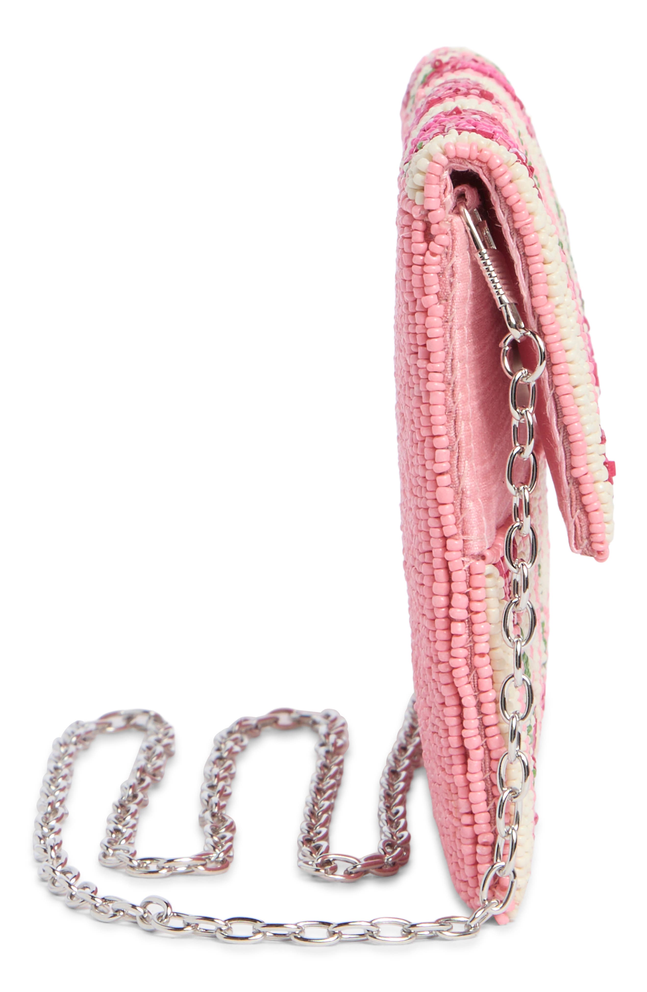 Collection XIIX Stripe Cherry Beaded Clutch, Alternate, color, Pink Multi