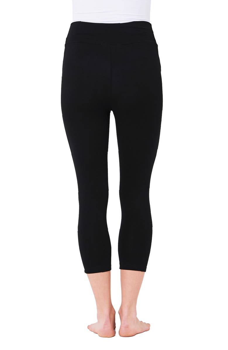 Ripe Maternity Organic Essential 3/4 Leggings, Alternate, color, Black