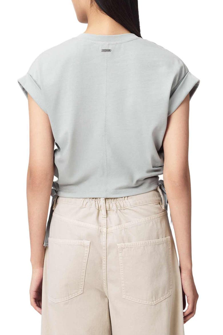 Mira Cinched Side Satin T-Shirt, Alternate, color, HIGH RISE BLUE