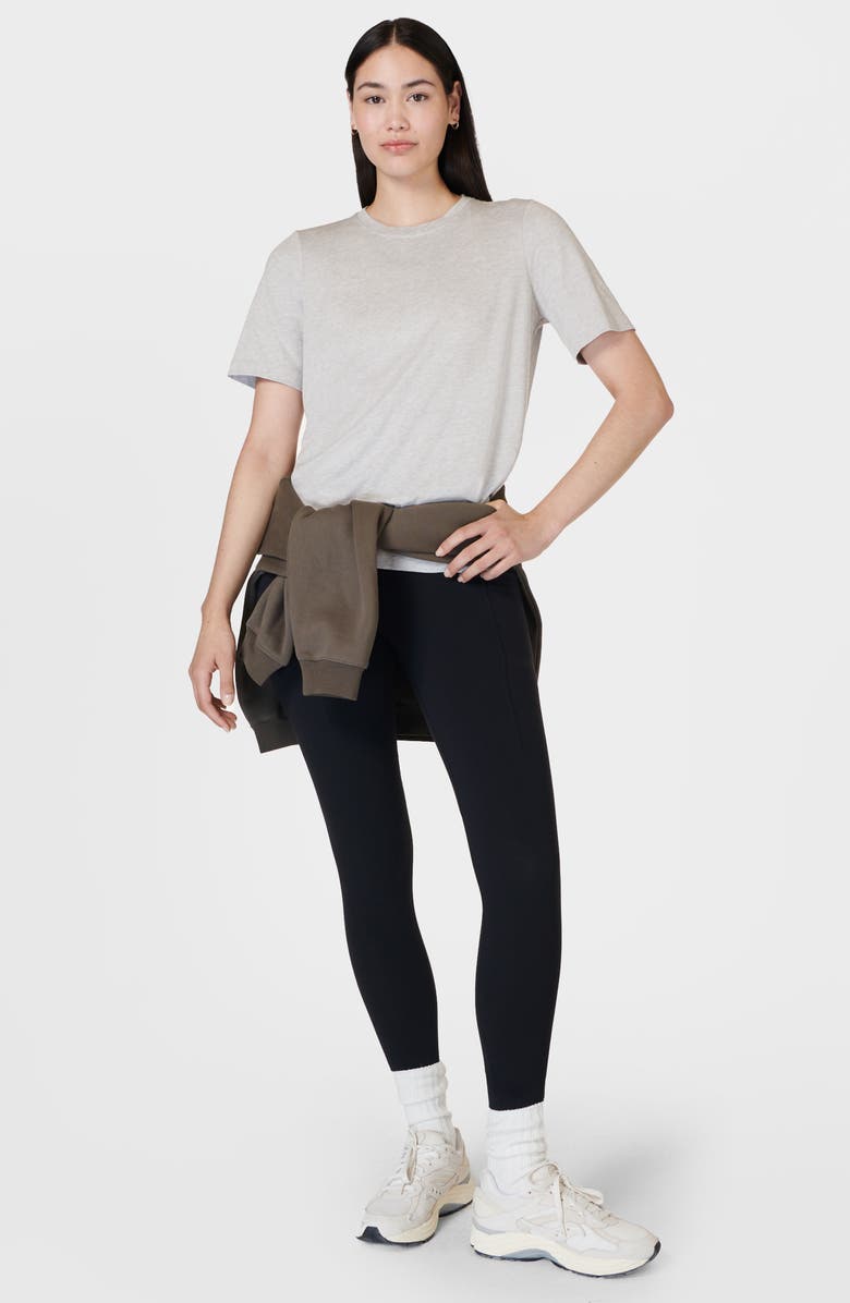 Sweaty Betty Essential Crewneck T-Shirt, Alternate, color, Light Grey Marl