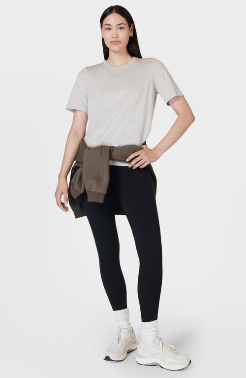 Sweaty Betty Essential Crewneck T-shirt In Light Grey Marl