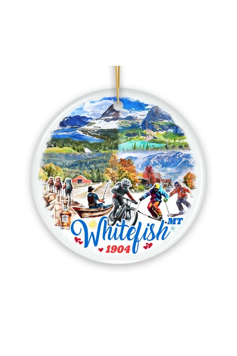 Whitefish Montana Alpine Adventure 1904 Round Ornament