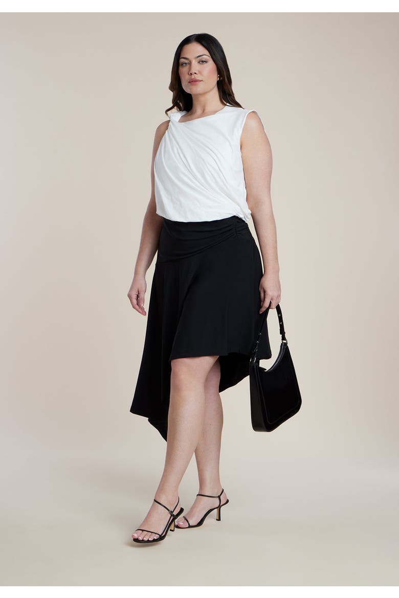 Asym Hem Jersey Skirt, Alternate, color, BLACK ONYX