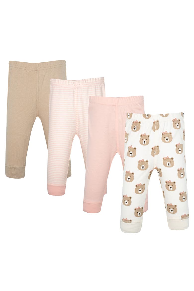 Pack of 4 Everyday Pants Set, Main, color, Pink Taupe Bear