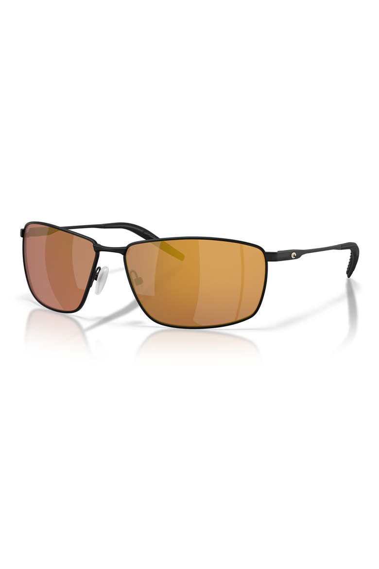 Turret 63mm Sunglasses, Alternate, color, SATIN BLACK / GOLD MIRROR