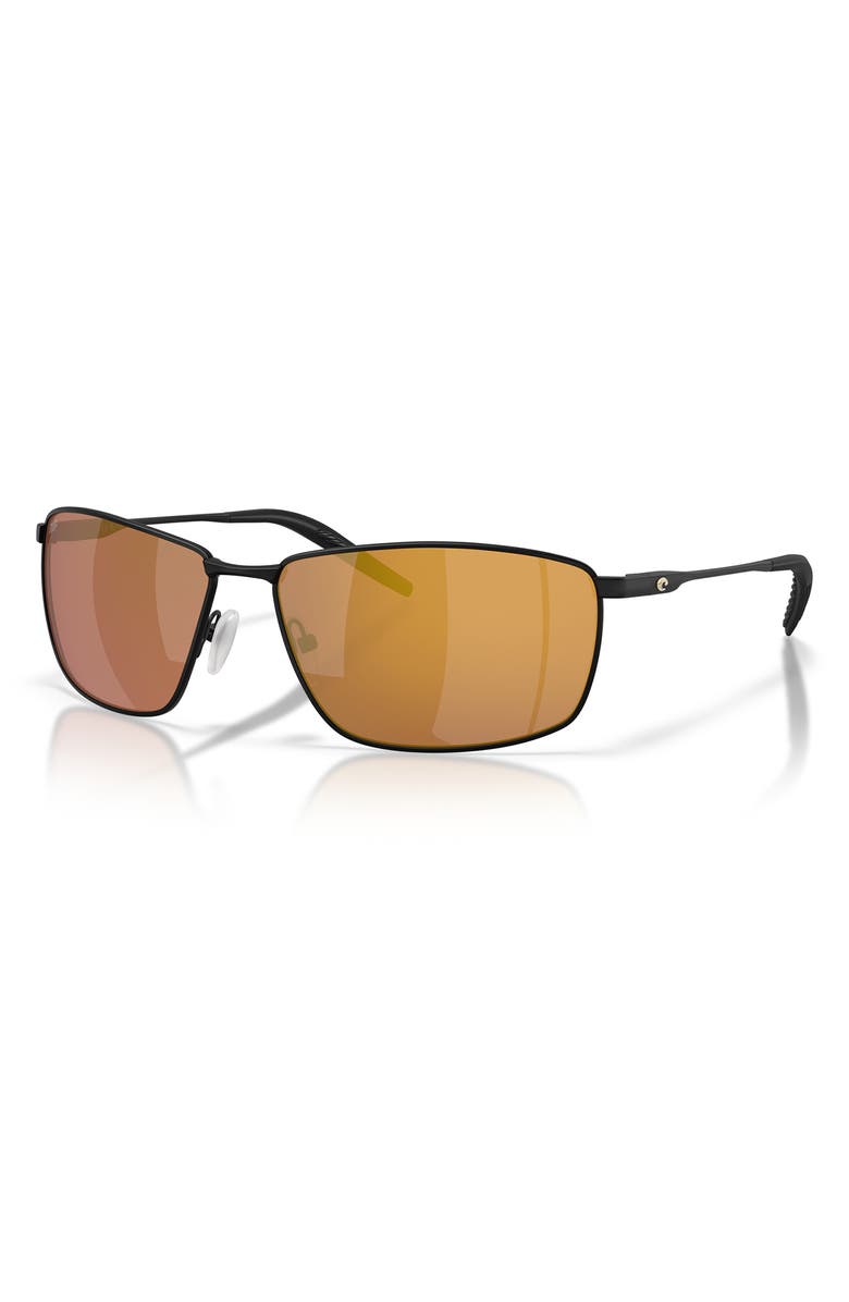 Costa Del Mar Turret 63mm Sunglasses, Alternate, color, Satin Black / Gold Mirror