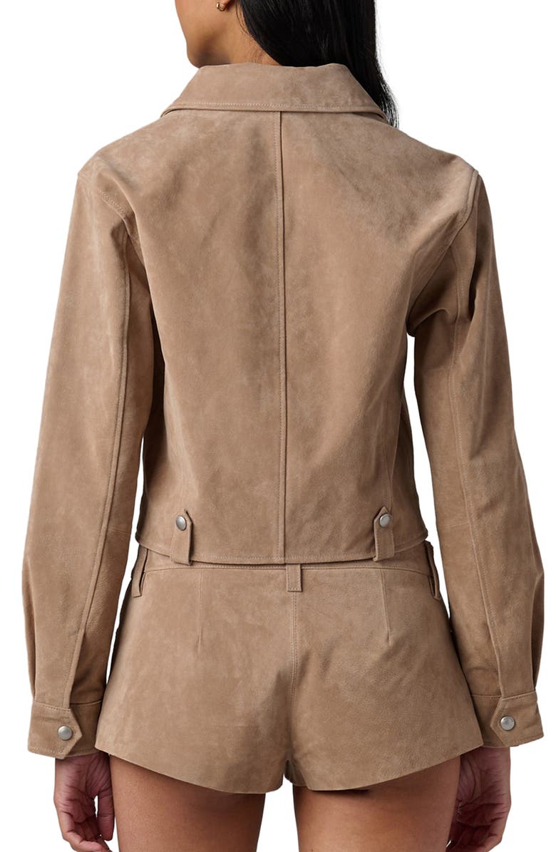 BLANKNYC Crop Suede Jacket, Alternate, color, Latte Frappe