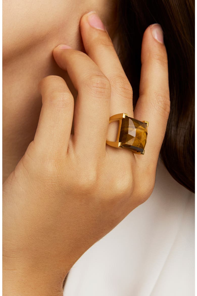 Plaza Tiger's Eye Ring, Alternate, color, TIGER EYE/ GOLD
