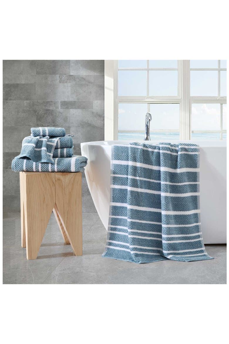 6-Piece Cotton Towel Set, Alternate, color, DARK BLUE