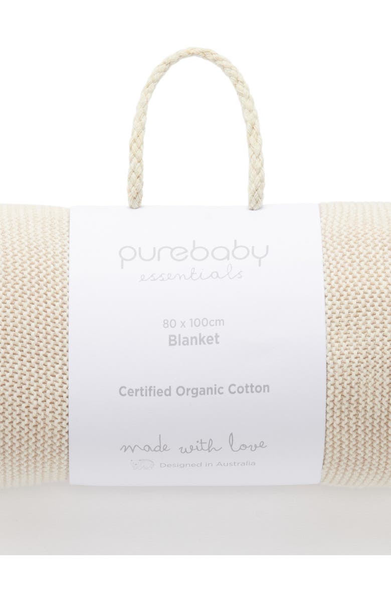 Purebaby Textured Knit Blanket, Alternate, color, Wheat Melange