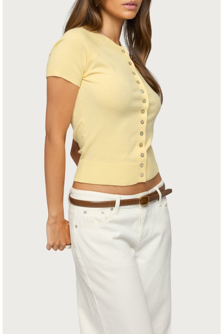 Wilmer Short Sleeve Button-Up Top, Alternate, color, YELLOW