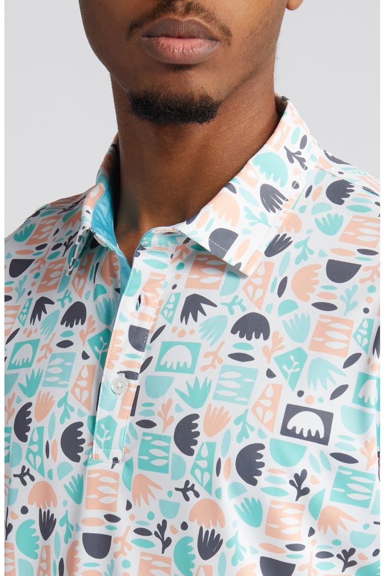 Maddox Doodle Pattern Golf Polo, Alternate, color, CACTUS