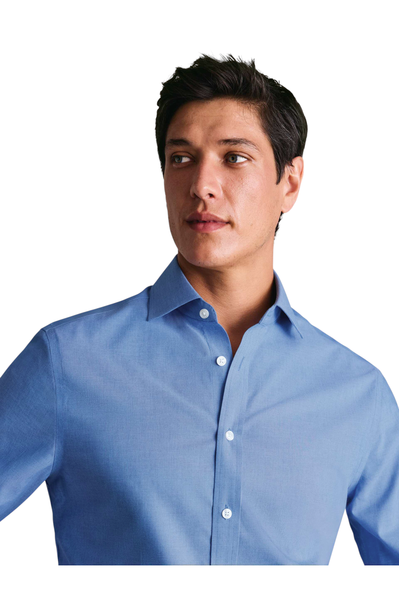 Charles Tyrwhitt Non-Iron Cutaway Collar Poplin Shirt, Alternate, color, Mid Blue