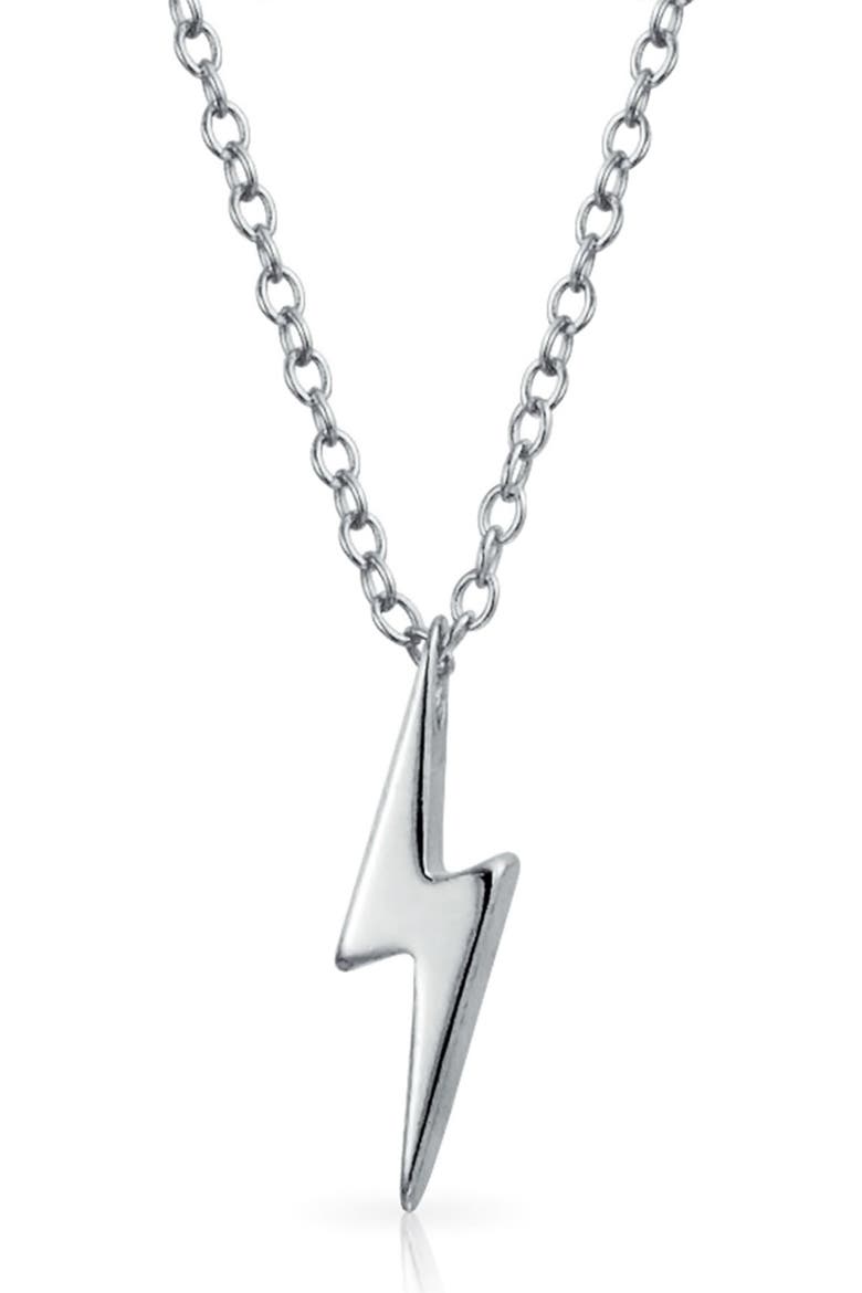Sterling Silver Minimalist Lightning Bolt Pendant Necklace video