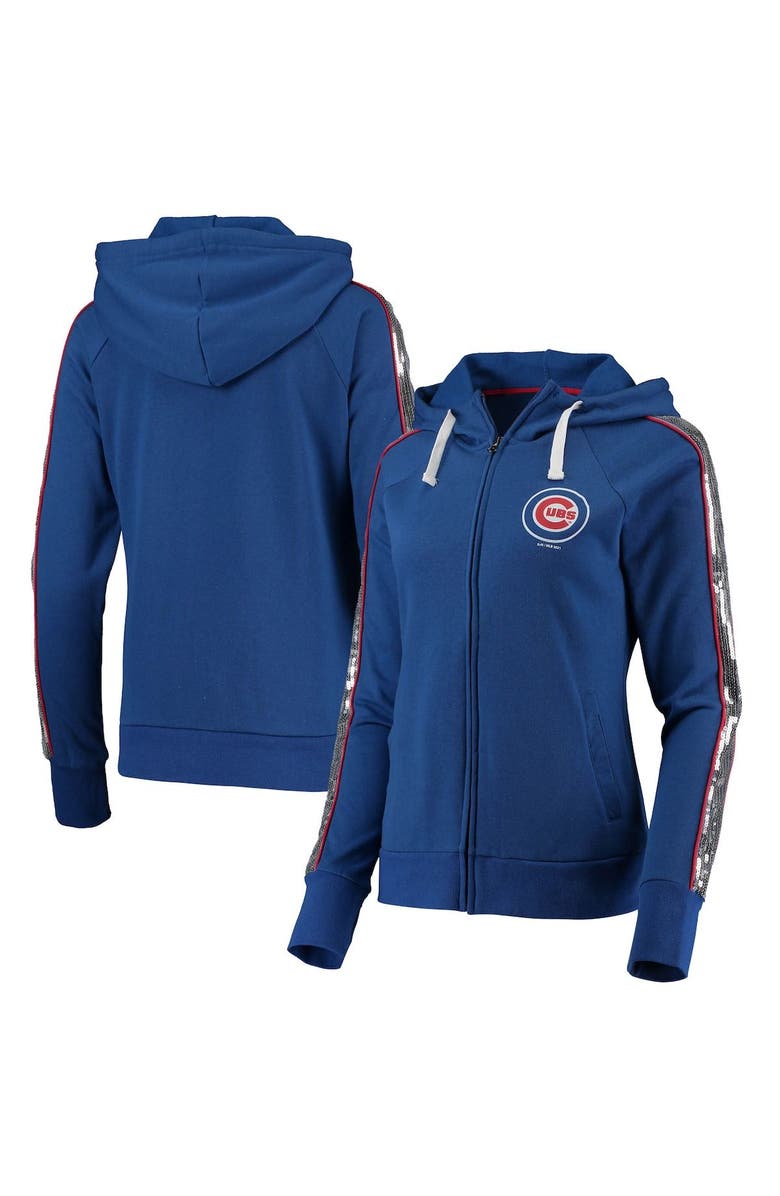 G-III 4HER BY CARL BANKS Women's G-III 4Her by Carl Banks Royal Chicago Cubs Game Changer Raglan Full-Zip Hoodie, Main, color,