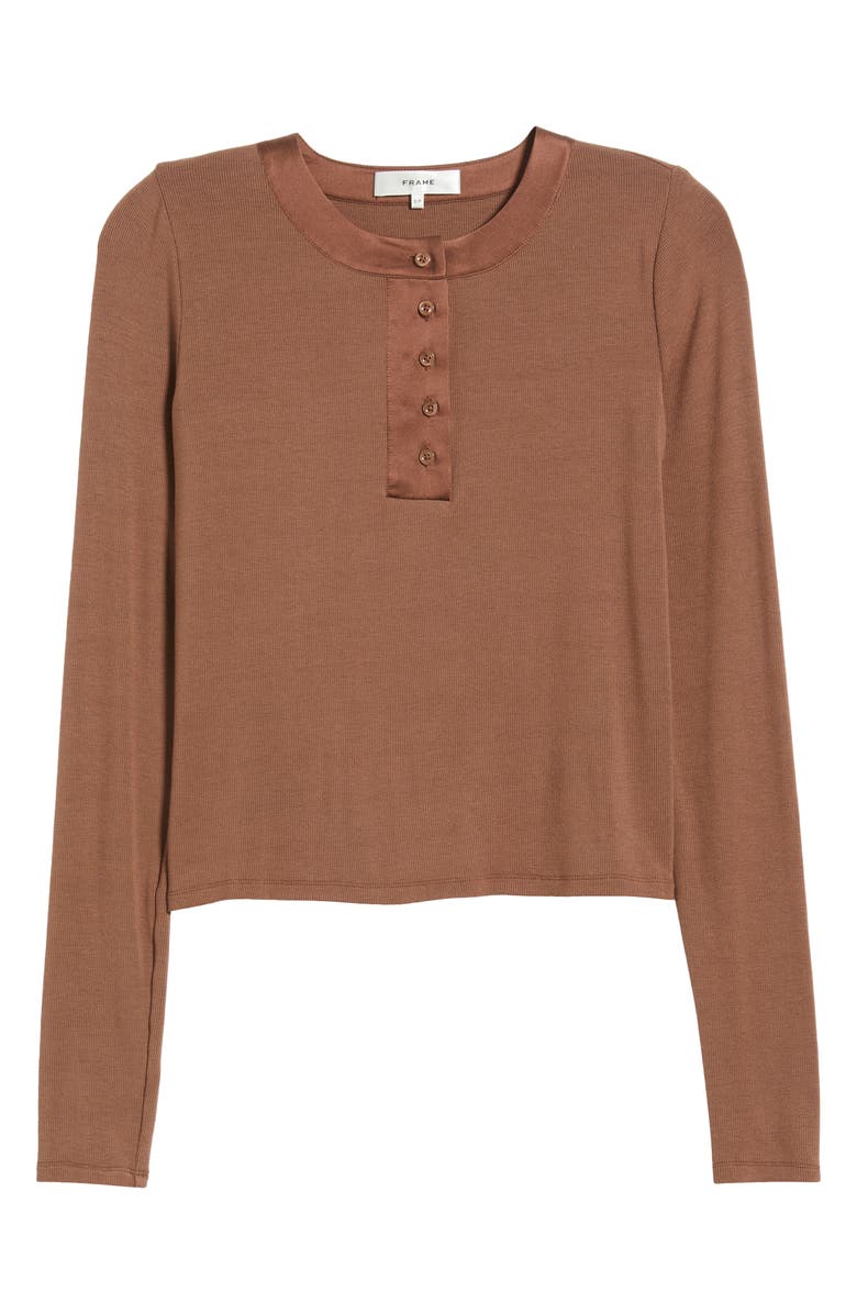 FRAME The Satin Trim Henley, Alternate, color, 