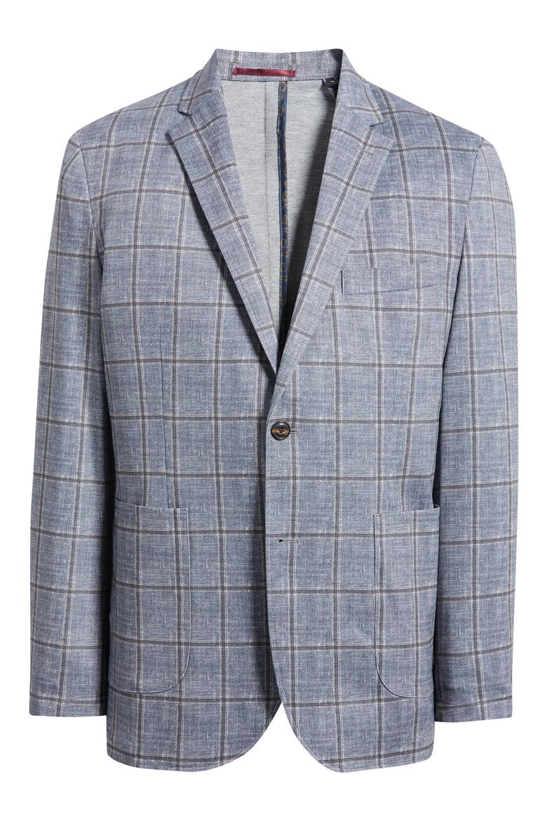 XC Flex Pinnacle Knit Blazer, Main, color, CHARCOAL BROWN PLAID