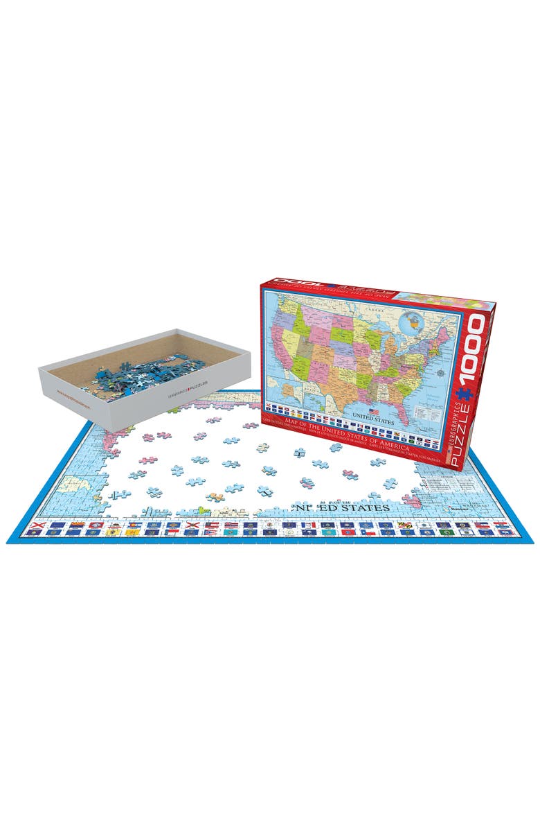 Eurographics Map of The United States Puzzle, 1000 Pieces, Alternate, color, Multicolored